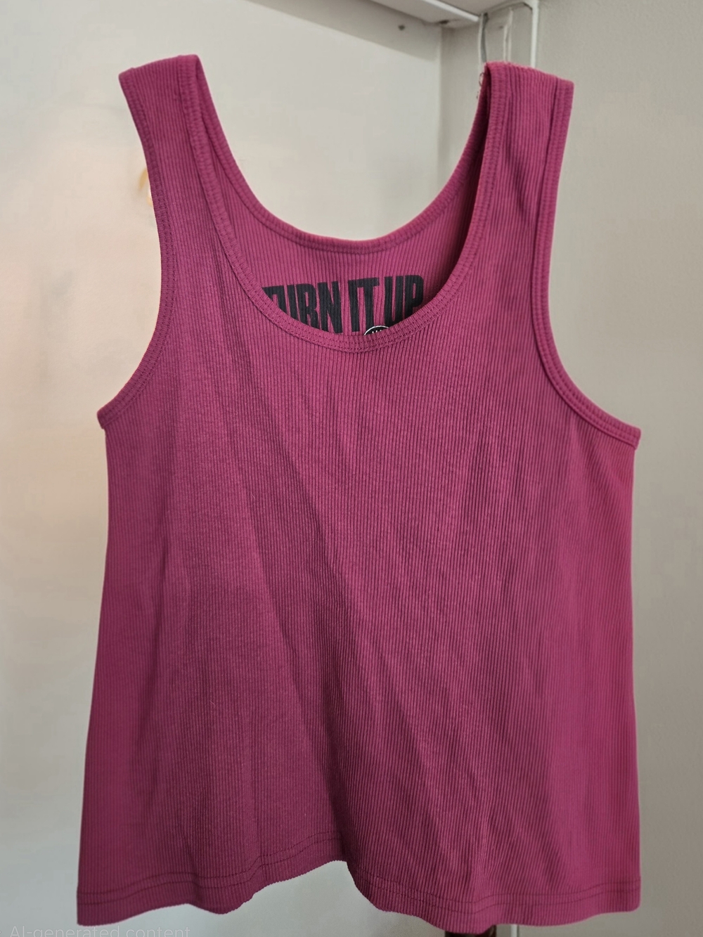 Double D Ranch Ribbed Tank Top in Magenta